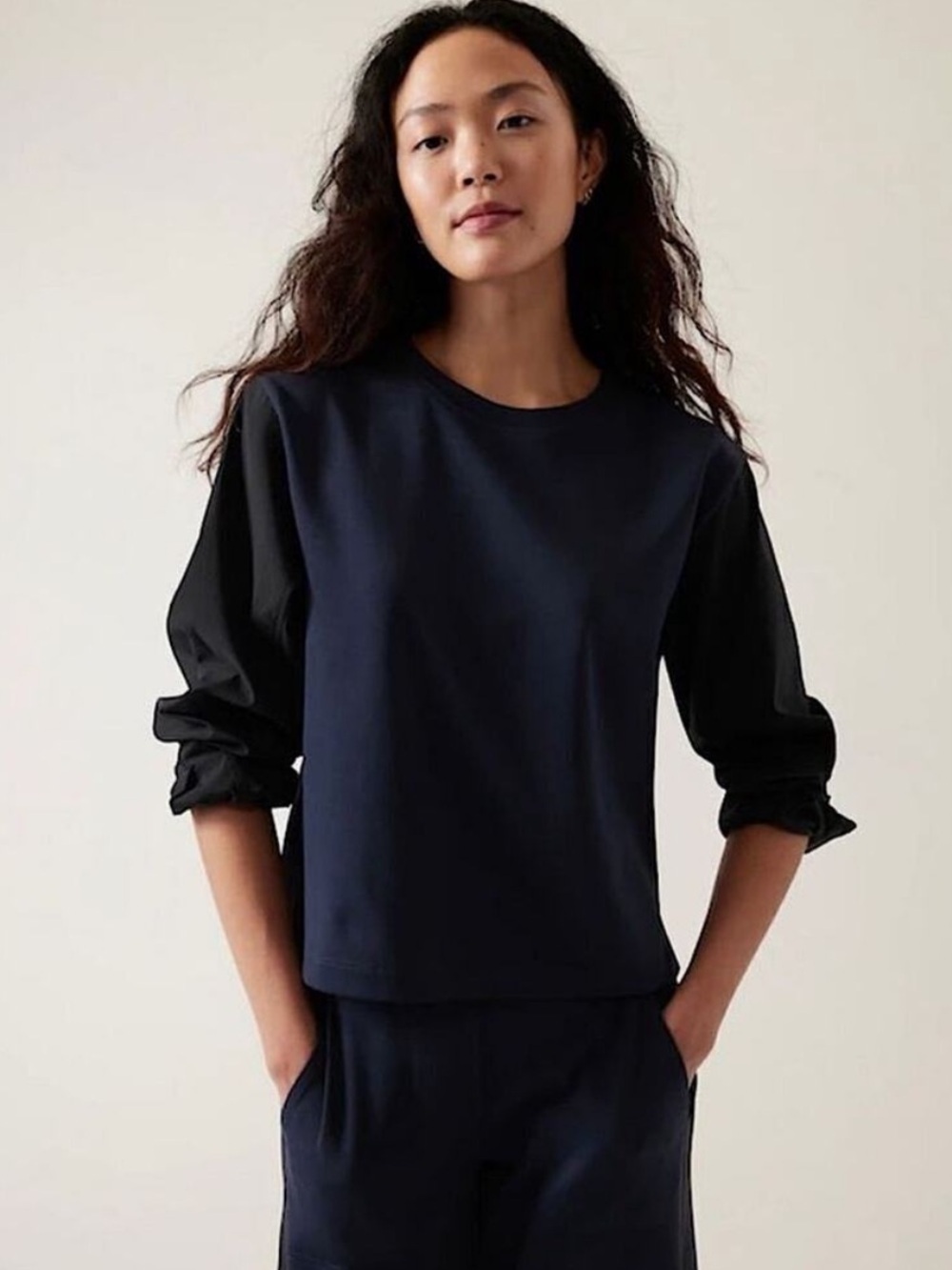 Athleta Harlow Long-Sleeve Hybrid Top Medium